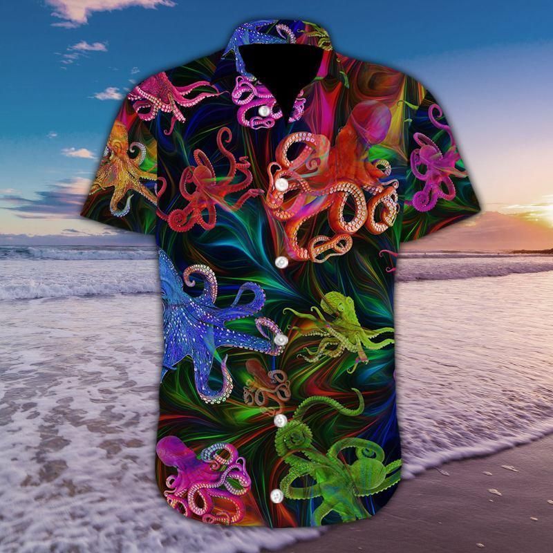 High Quality Colorful Octopus Tropical Full Hawaii Shirts Ha79554