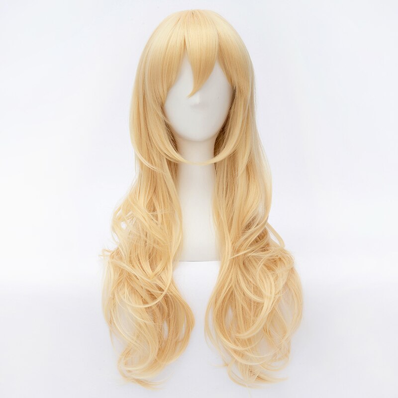 Anime Your Lie in April Miyazono Kaori Wig Cosplay Costume Women Long Golden Hair Halloween Party Wigs + Wig Cap alx