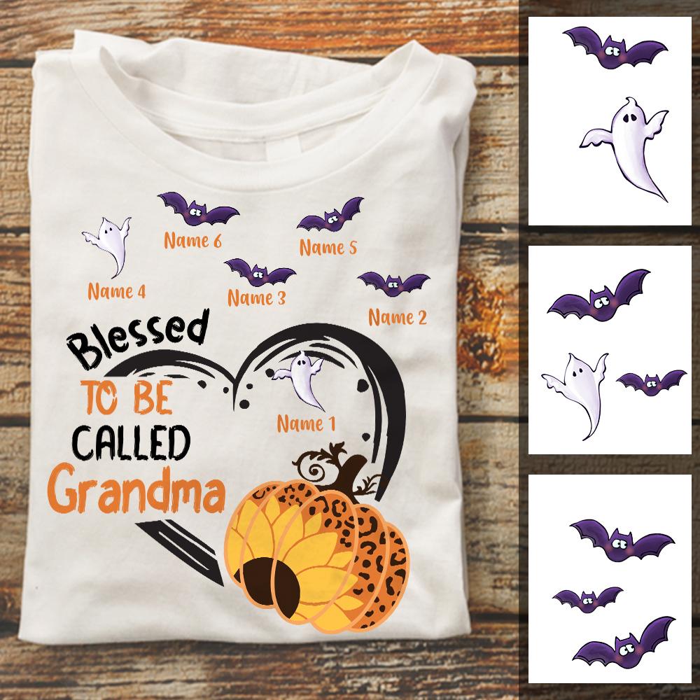 Personalized Fall Halloween Grandma T Shirt