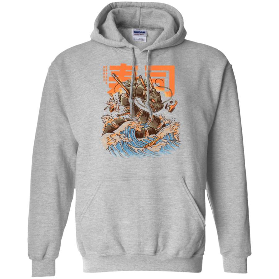 AGR Great Sushi Dragon Gildan Pullover Hoodie