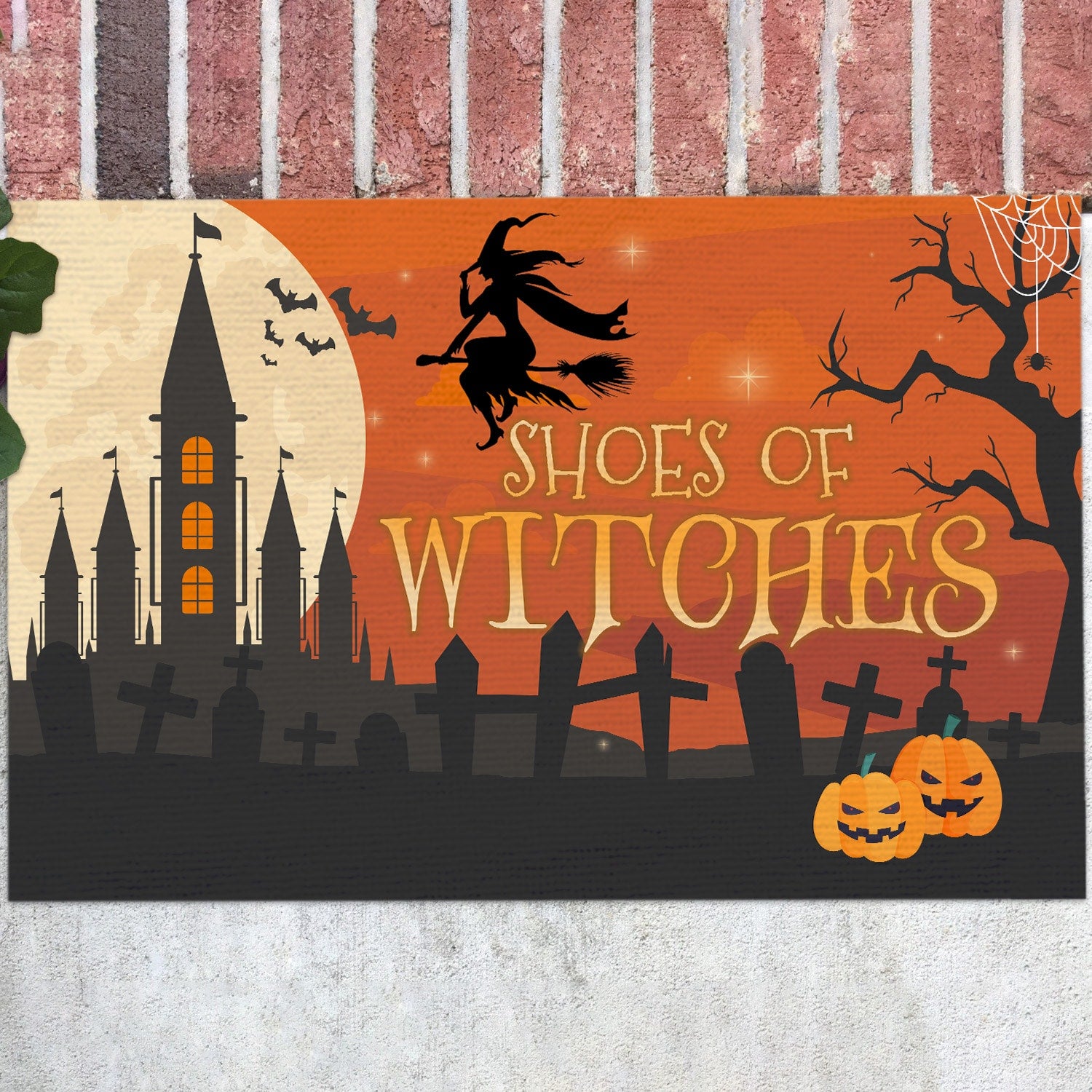 Halloween Witch Shoes Off Witches Doormat – Indoor Outdoor Doormat