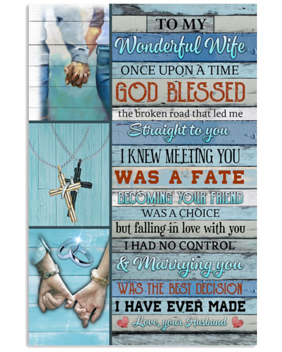 To My Wonderful Wife Once Upon A Time God Blessed Vertical Canvas And Poster | Gift For Wife | Valentine Gift