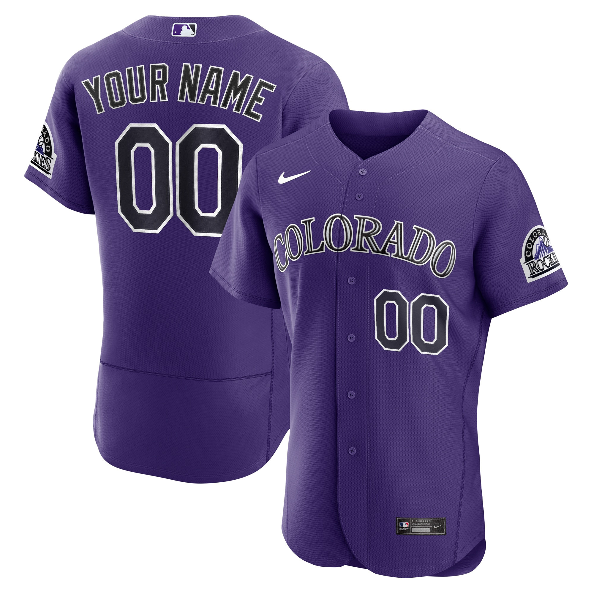 Colorado Rockies Alternate Authentic Custom Jersey – Purple Custom Jerseys MLB