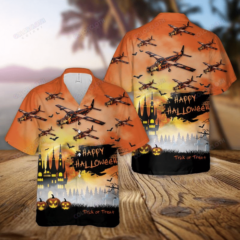 Fly With Aircraft Halloween Hawaii Shirt And Shorts Ha43978