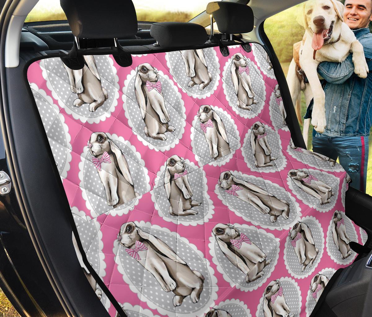 Rabbit Pattern Print Design Rb019 Rear Dog  Seat Cover