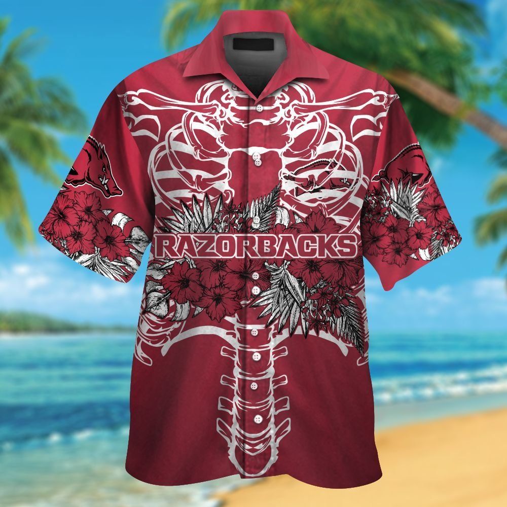 Arkansas Razorbacks Hawaiian Tropical Short Sleeve Shirt