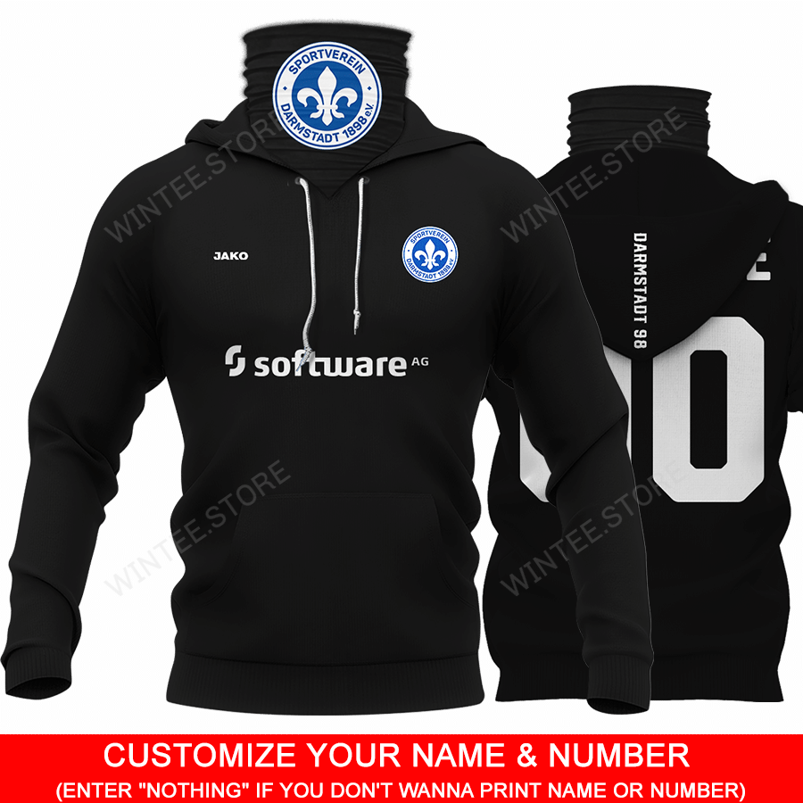 14Darmstadt98001 |HoodieMask| CUSTOMIZE YOUR NAME & NUMBER | HOT SALE 3D PRINTED