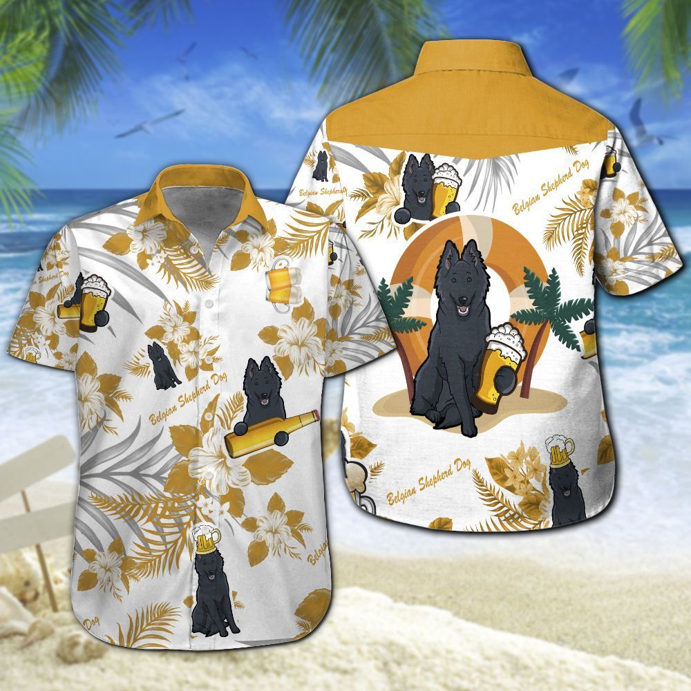 Belgian Shepherd Dog  Beer Hawaiian Shirt Summer Button Up For Men, Women, Couple