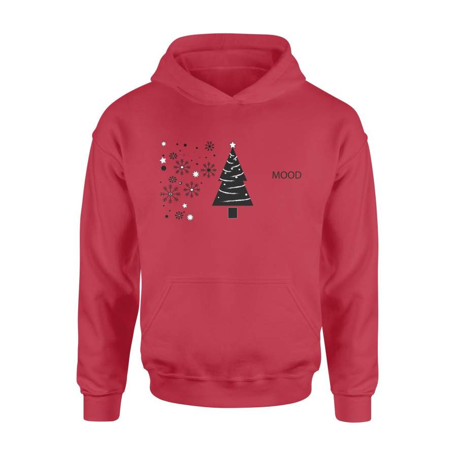 Christmas Gift Black Christmas Tree With Snowflake Falling Down And Bethlehem Mood In The Night – Standard Hoodie