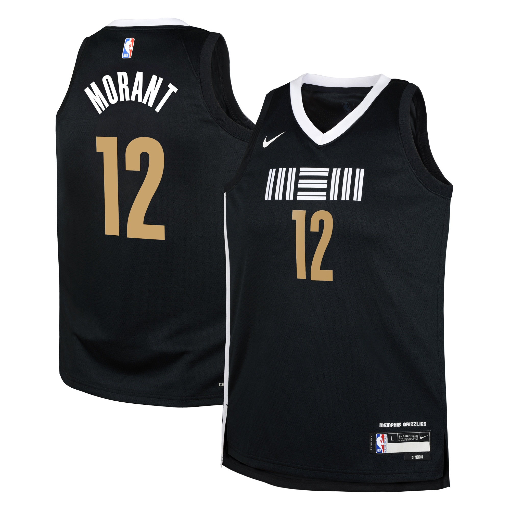 Memphis Grizzlies City Edition Swingman Jersey 23 – Black – Ja Morant – Youth