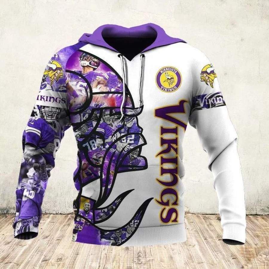 Minnesota Vikings Hoodie 3D Style2965 All Over Printed