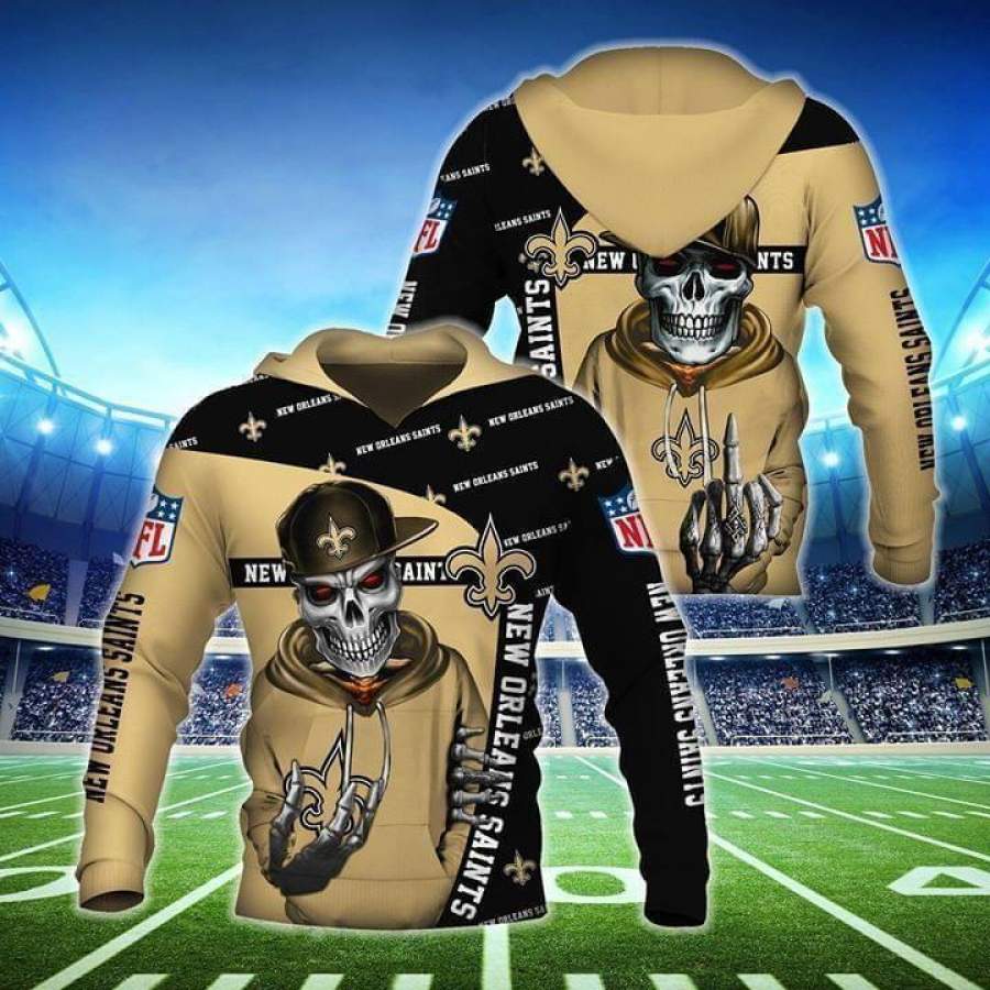 New Orleans Saints Hiphop Skeleton Fan Hoodie Unisex 3D All Over Print