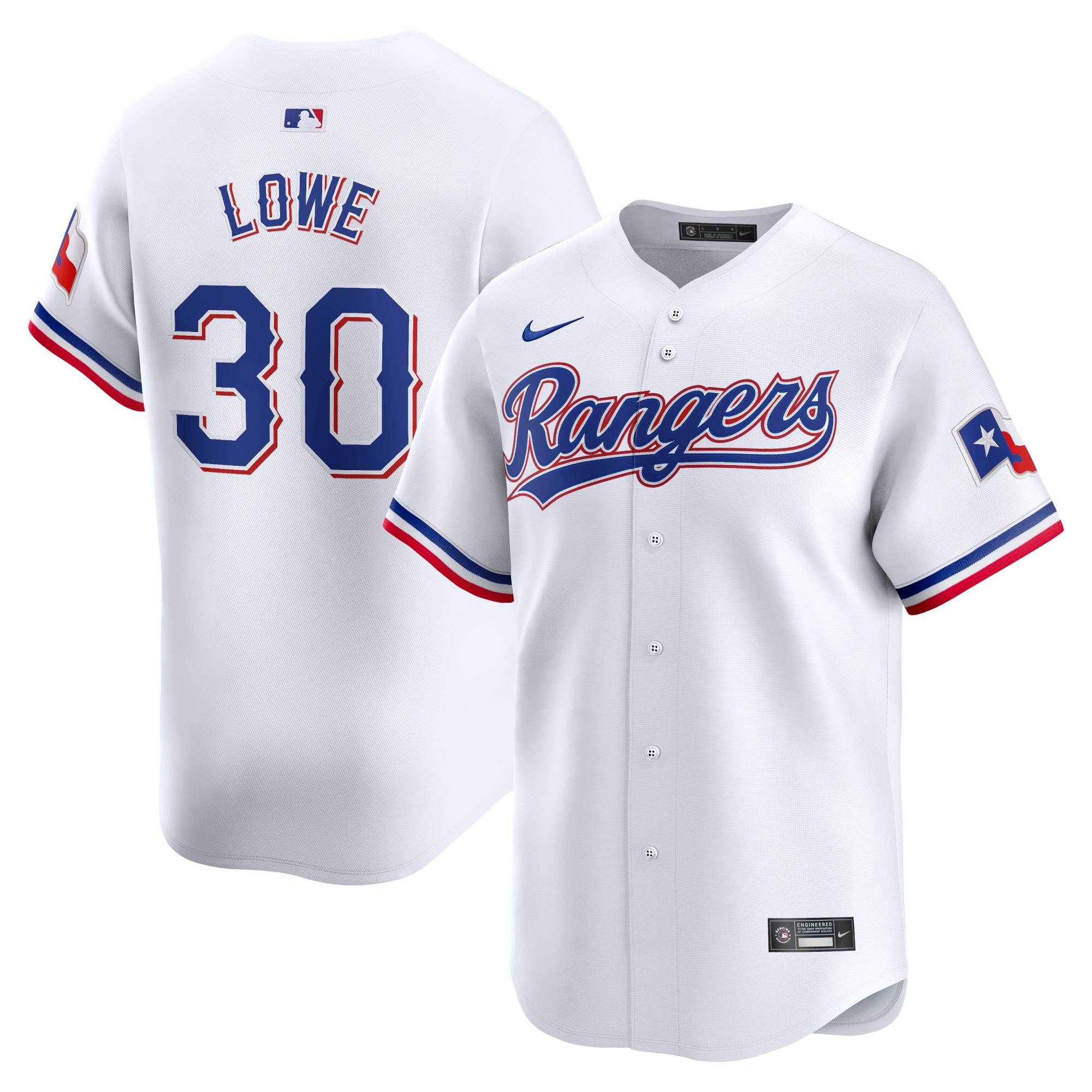 Nathaniel Lowe Texas Rangers Home Limited Player Jersey – White