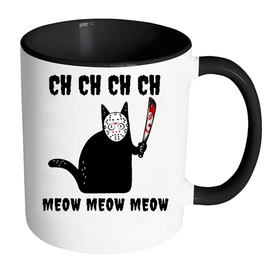 Ch Ch Ch Ch Meow Meow Meow Black Nani  Cat Kitten Halloween Clown W – Full-Wrap Coffee Colors Accent Mug