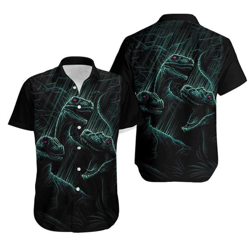 Check Out This Awesome Black Cool Dinosaur Hawaii Aloha Shirts Ha87306