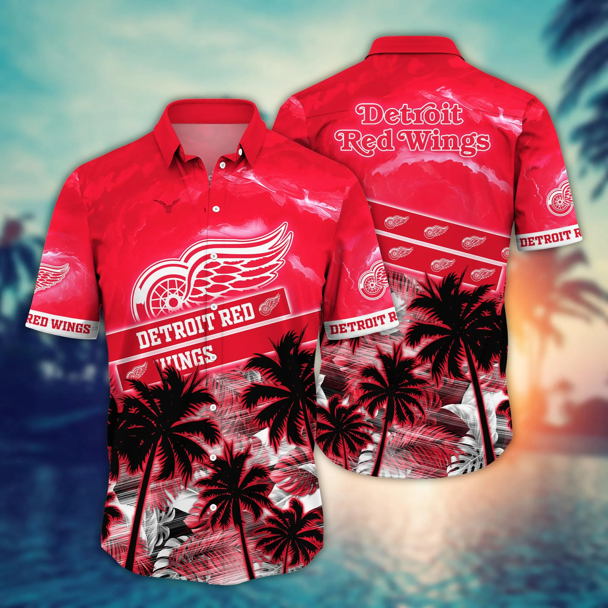 Detroit Red Wings Nhl Hawaiian Shirt Sunscreentime Aloha Shirt