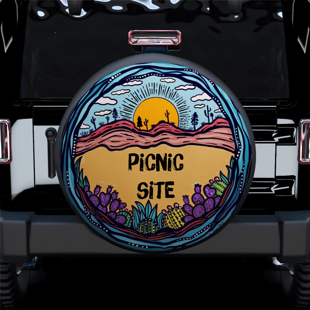 Picnic Site Jeep Car Spare Tire Cover Gift For Campers