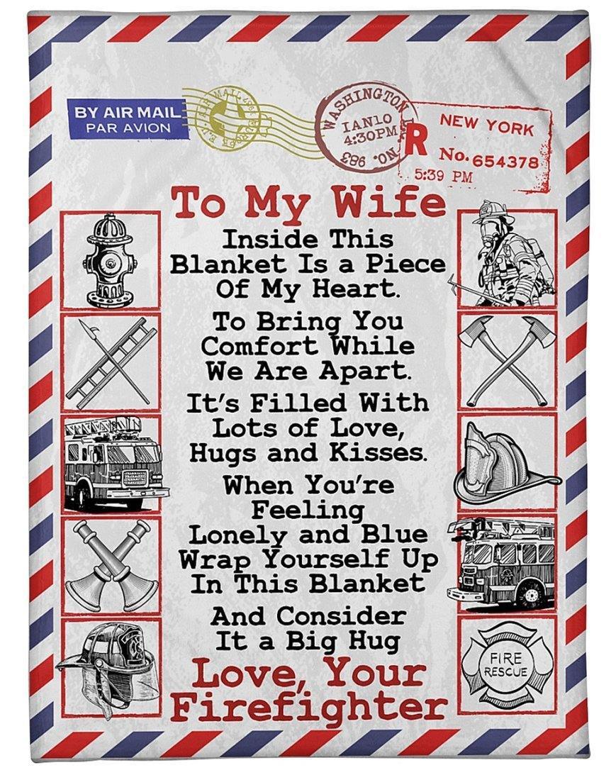 To My Wife Firefighter’S Wife  Gift For Firefighter’S Wife  Gift For Home Decor Fleece Blanket