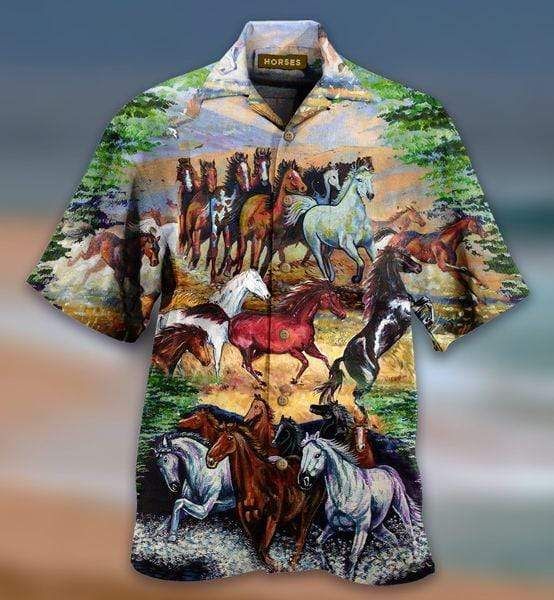 Shop From 1000 Unique Awesome Wild Horses Unisex Hawaii Aloha Shirts Ha108649