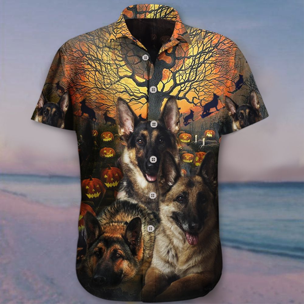 German Shepherd Halloween Hawaii Shirt Pumpkin Gift Ideas Adults Dog Owners Ha90197