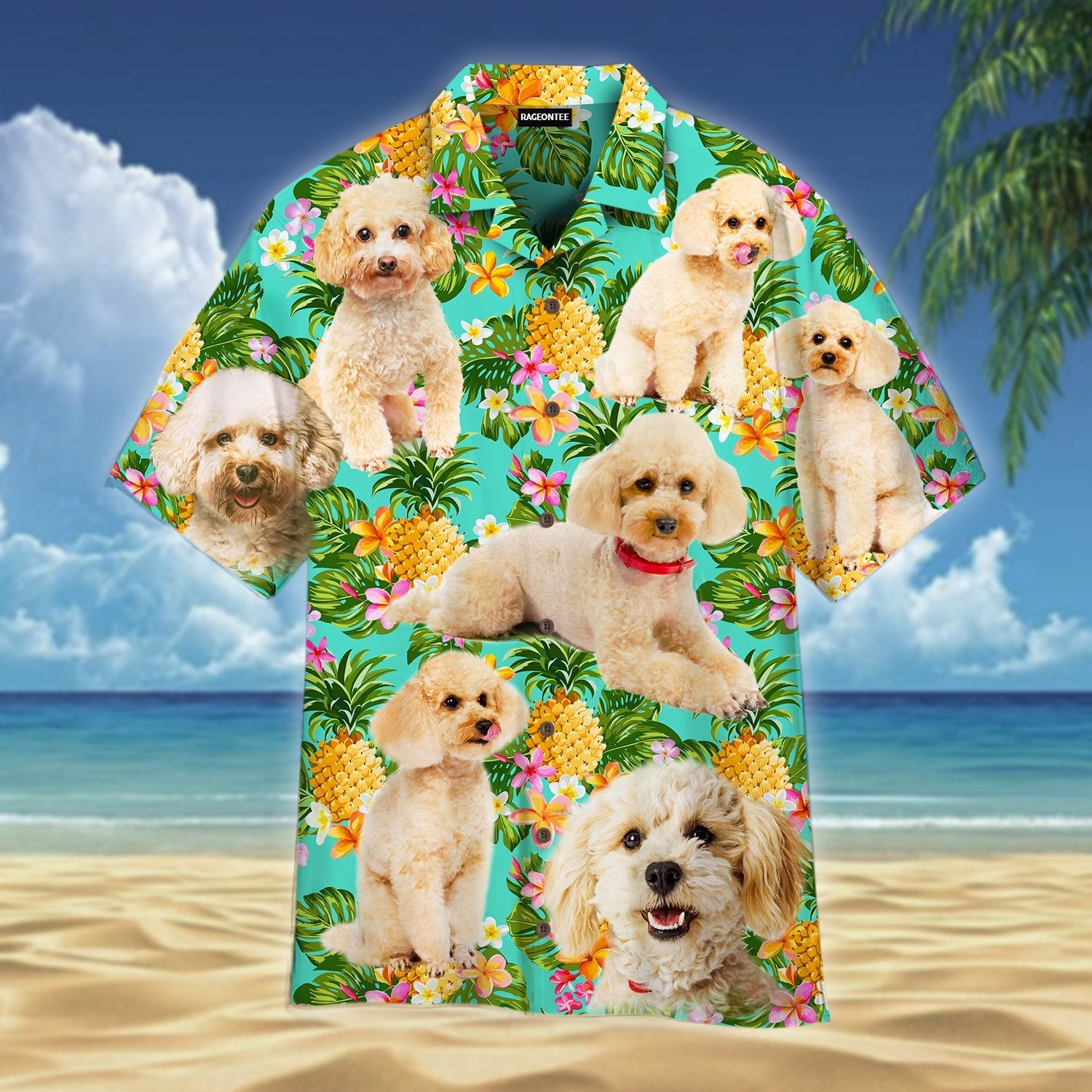 Tropical Pineapple Poodle Dog Hawaii Shirt For Men Women Adult Ha84598