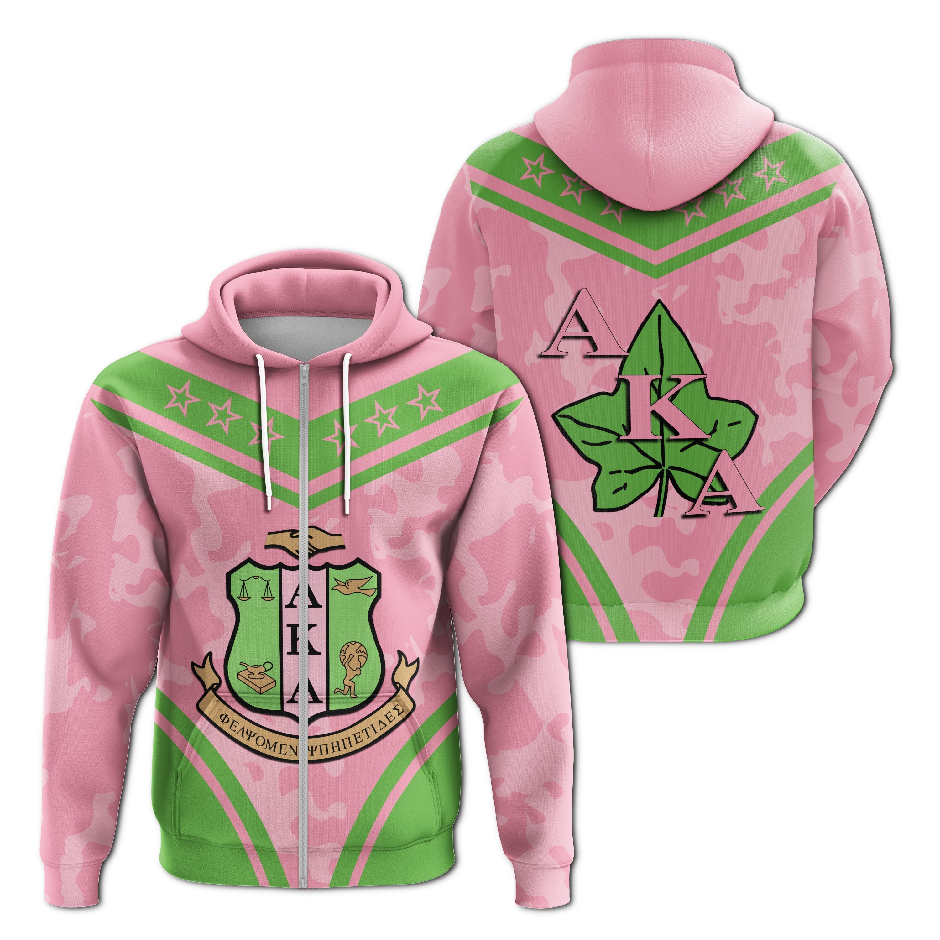 Greek Life Hoodie – Alpha Kappa Alpha Camouflage Zip Hoodie