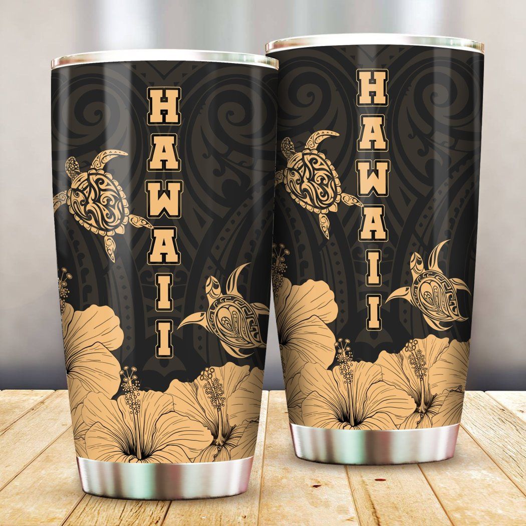 Hawaiian Turtle Clothing Polynesian Hibiscus Art Tumbler Ha81669