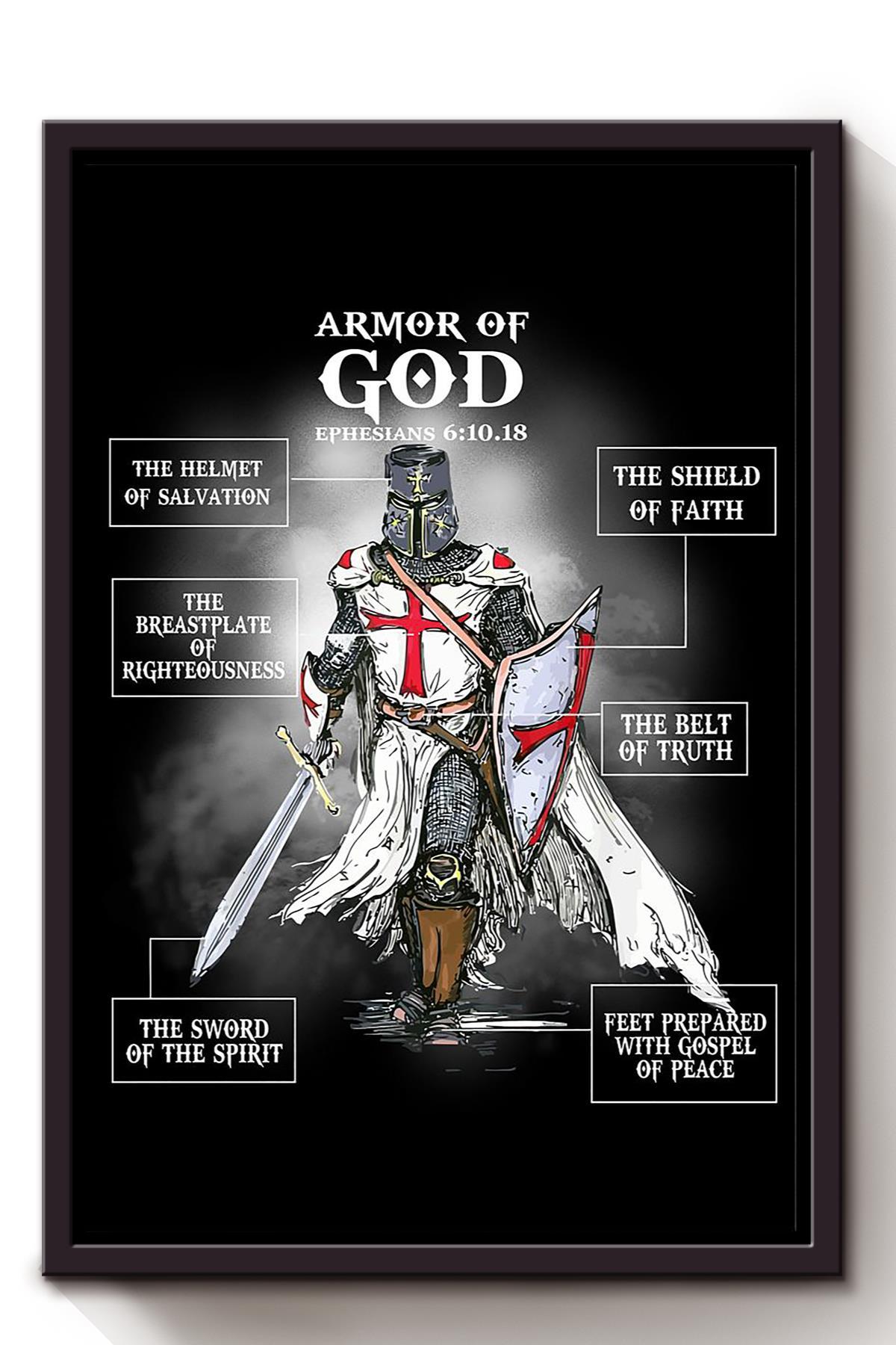 Armor Of God Christian Wall Art Gift For Christmas Decor Son Of God Framed Canvas