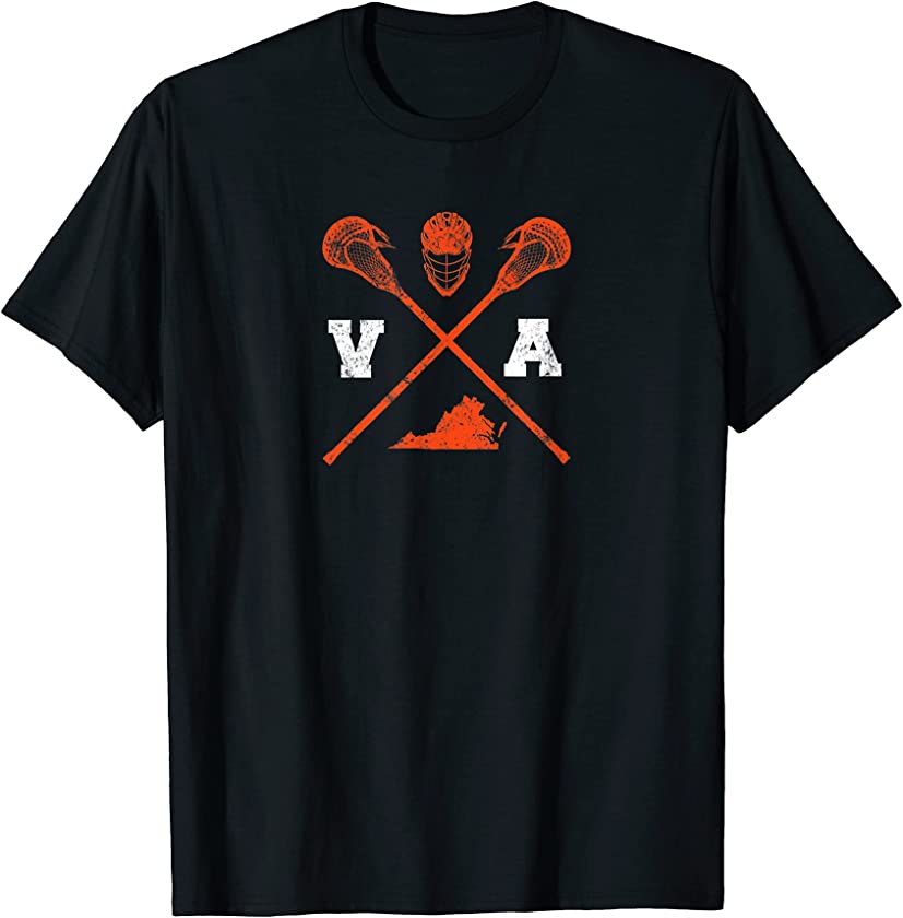 Virginia Lacrosse Vintage VA Badge LAX Weathered T-Shirt