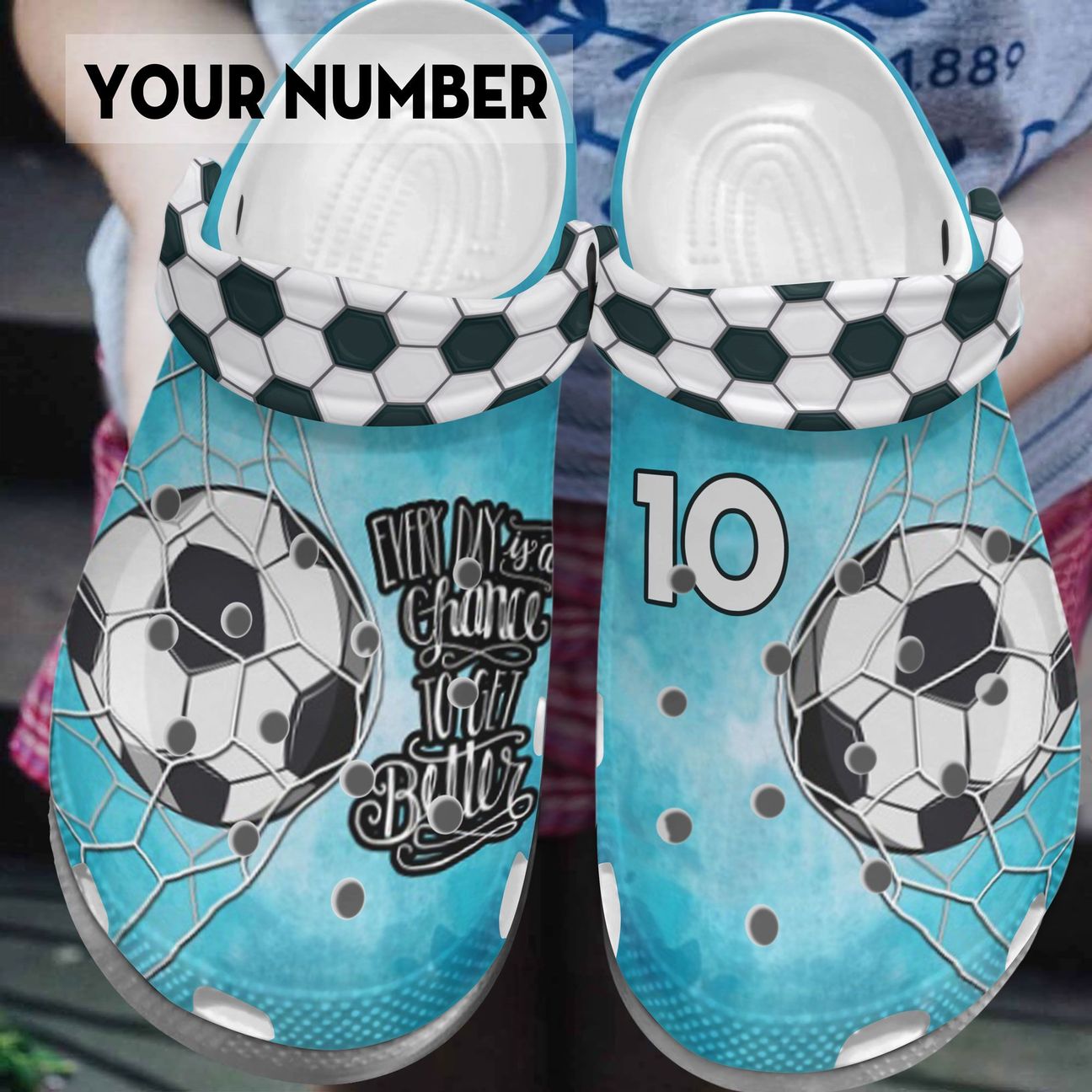 Soccer Personalized Clog, Custom Name, Text, Color, Number Fashion Style For Women, Men, Kid, Print 3D Be Better