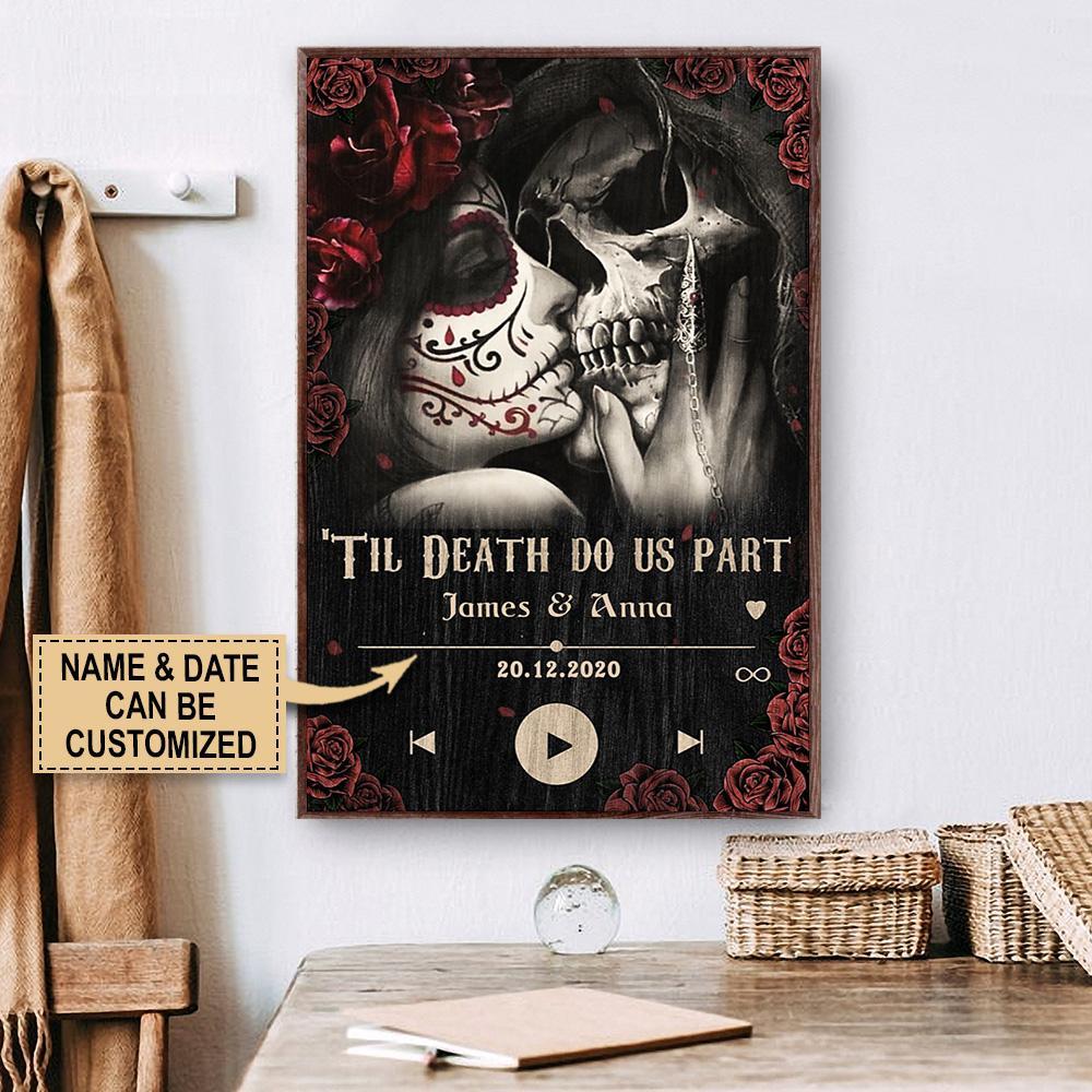 Personalized Music Skeleton Couple ‘Till Apart Poster