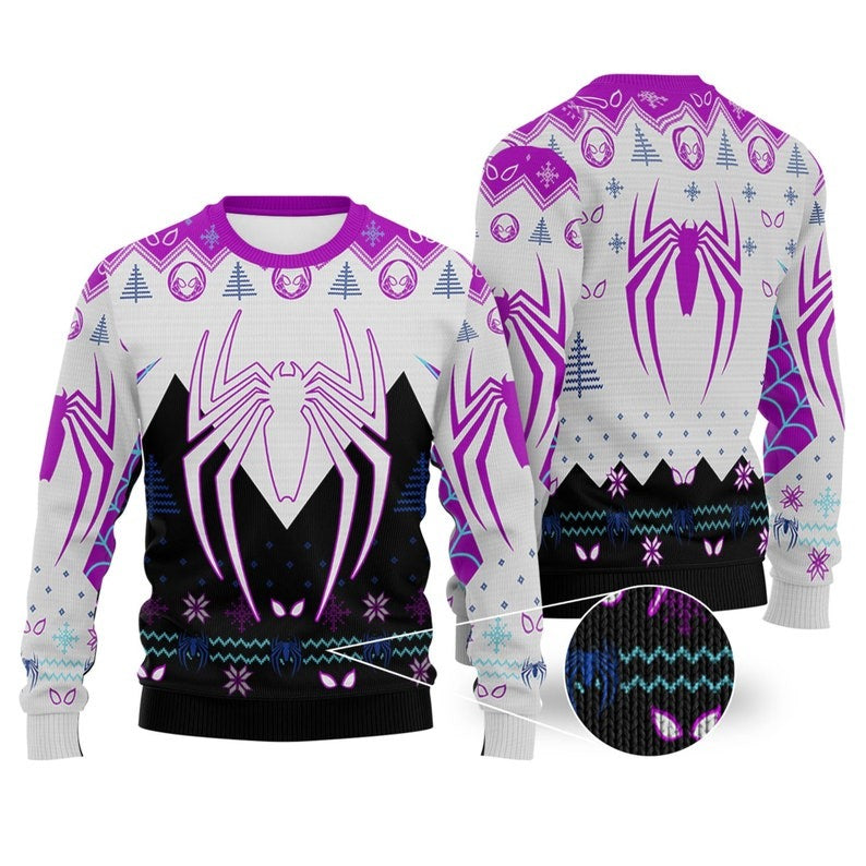 Spiderman Ghost Spider Ugly Sweater Shirt, Spider-Man Across The Spiderverse Shirt, Spider Gwen Costume Shirt, Superhero Halloween Costume
