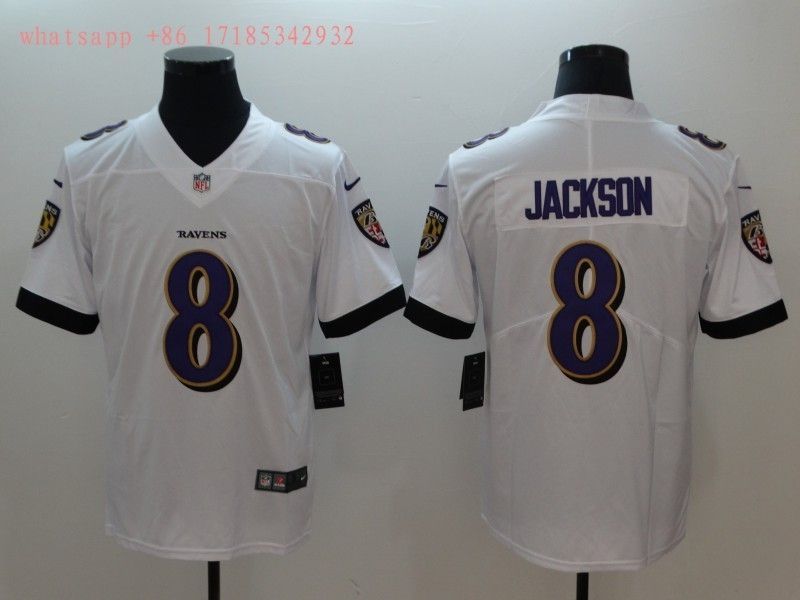 Baltimore Ravens Lamar Jackson #8 2020 NFL White Jersey Jersey