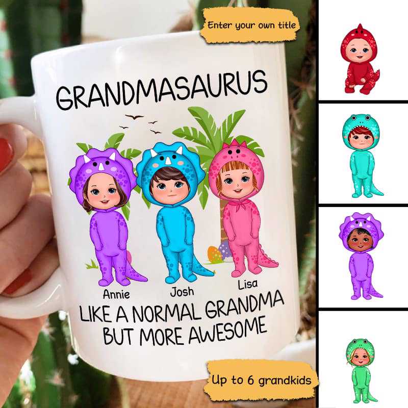 Grandmasaurus Like A Normal Grandma Doll Kids Personalized Mug