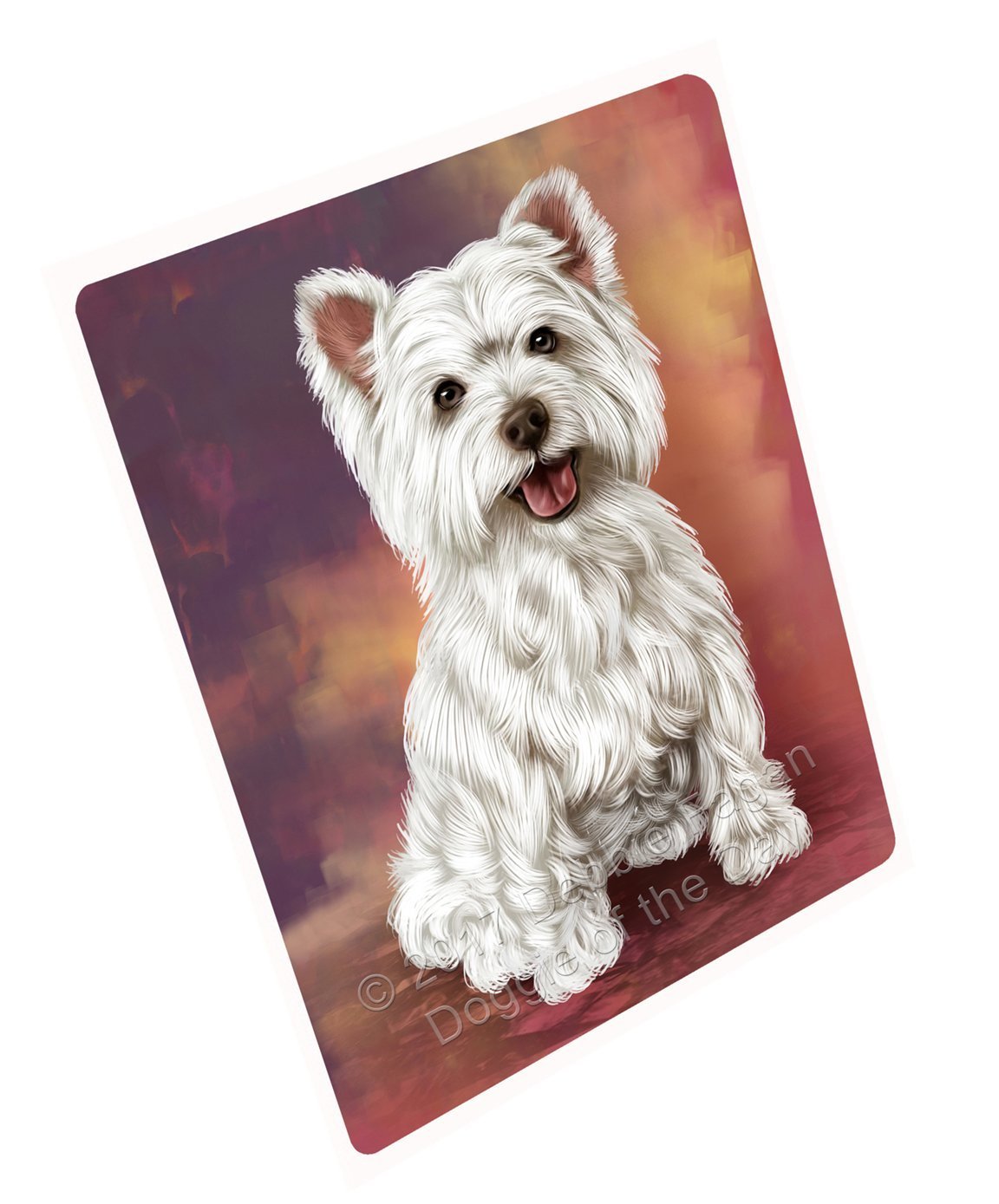 West Highland Terriers Adult Dog Art Portrait Print Woven Throw Sherpa Plush Fleece Blanket