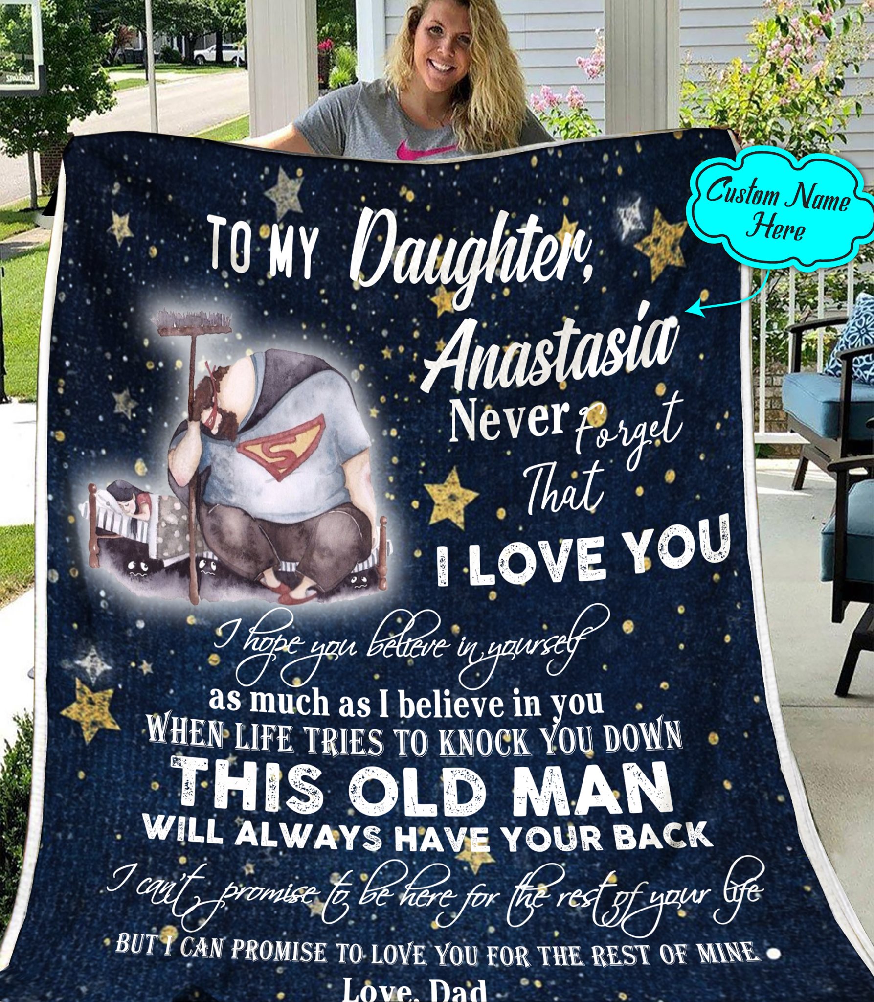 To My Daughter Never Foget That I Love Blanket Gift For Daughter Birthday Gift For Daughter Family Gift From Dad To Daughter Home Decor Bedding Couch Sofa Soft And Comfy Cozy