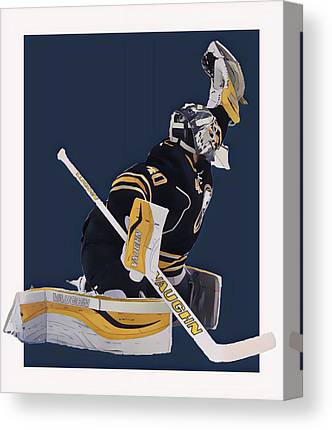 Robin Lehner Buffalo Sabres Oil Art Joe Hamilton Canvas Print