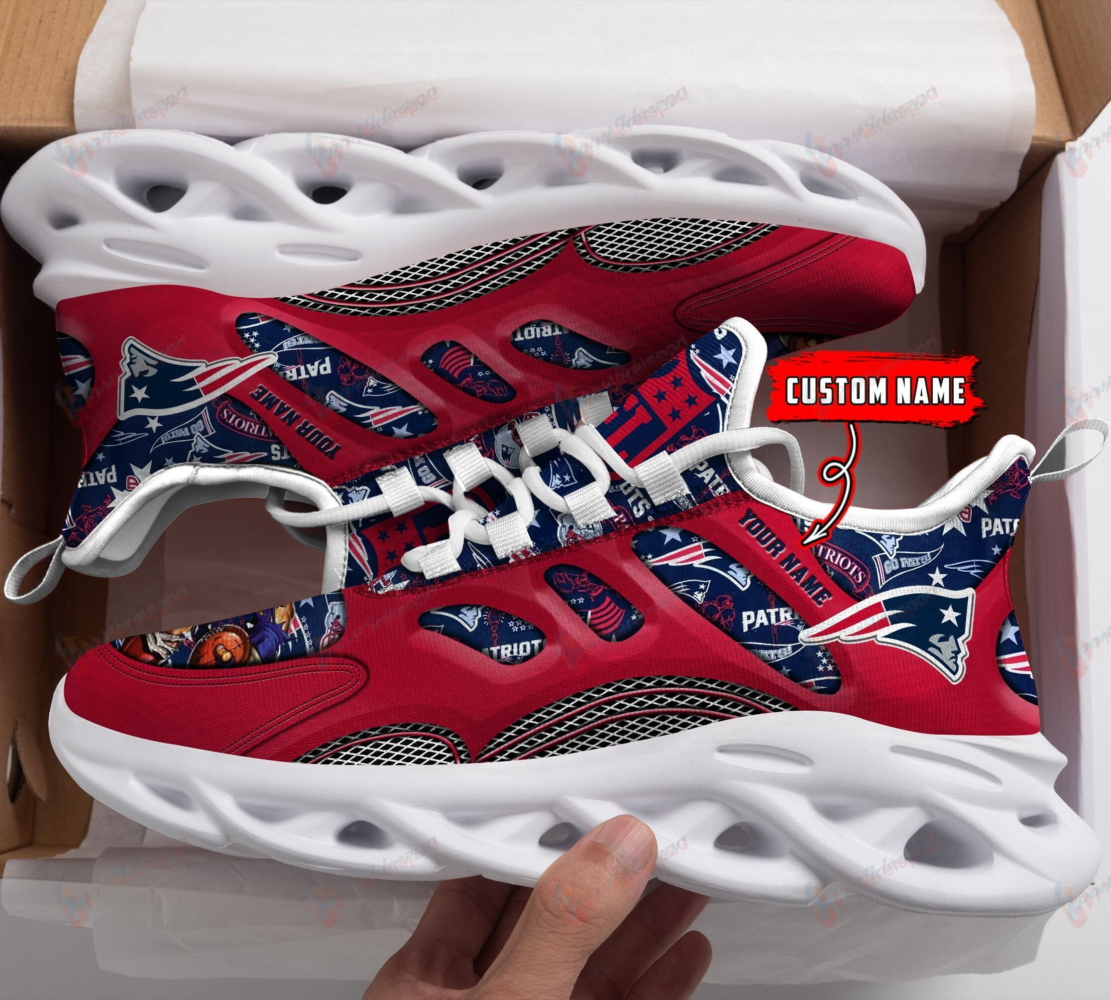 New England Patriots Personalized Yezy Running Sneakers 188