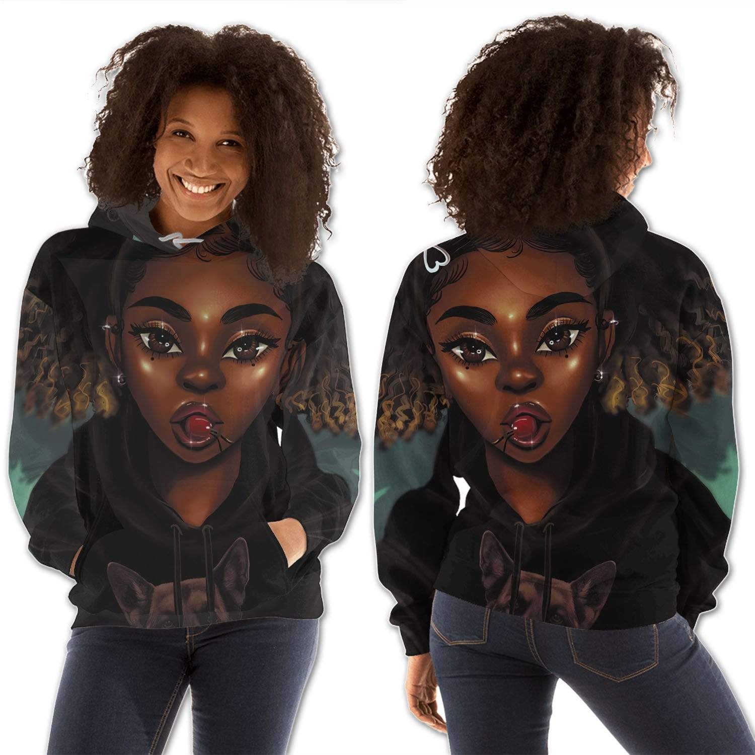 African American Hoodies Cute Melanin Poppin Girl Black History Shirt