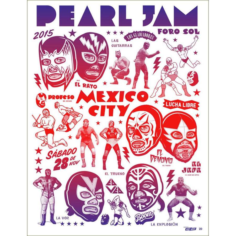 Pearl Jam Mexico City Concert Poster