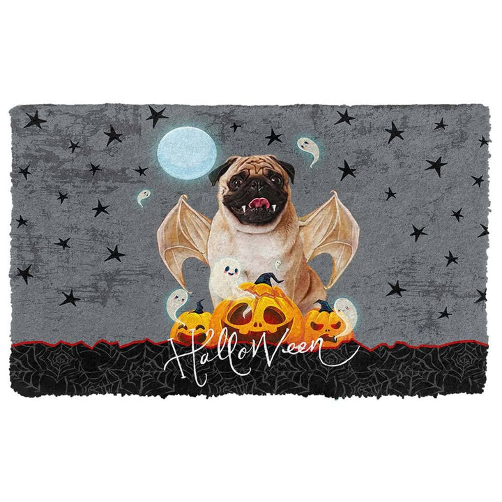 Waybackapparel Halloween Vampire Pug Custom 3D Doormat