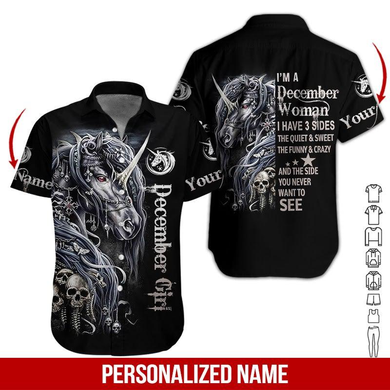 December Girl Custom Name Hawaii Shirt For Men Women Ha44135