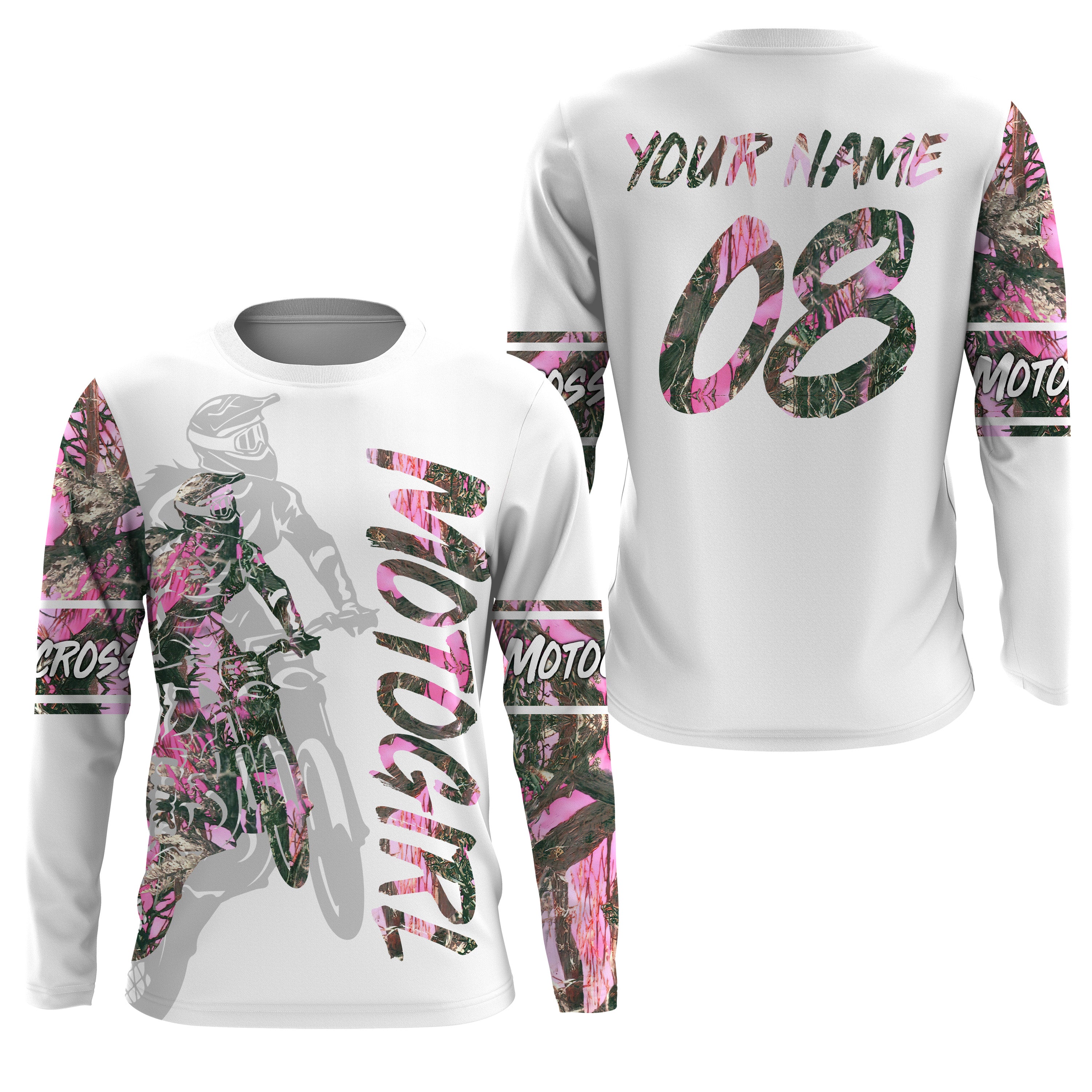 Motogirl Personalized Jersey Upf30+ Motocross Girl Pink Dirt Bike Riding Shirt Female Riders| Nms530