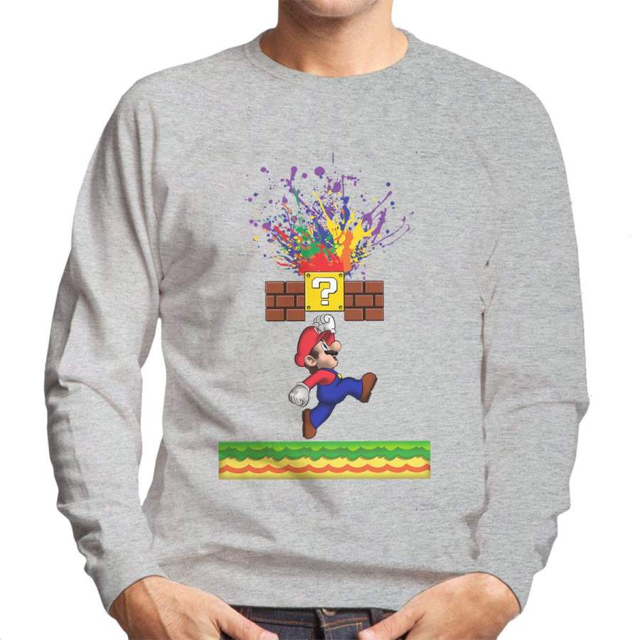 Super Mario Super Paint Splatters Men’s Sweatshirt