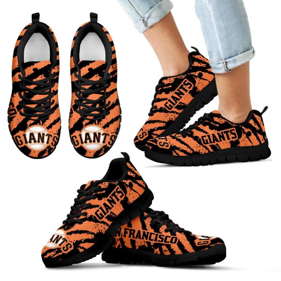 Stripes Pattern Print San Francisco Giants Sneakers