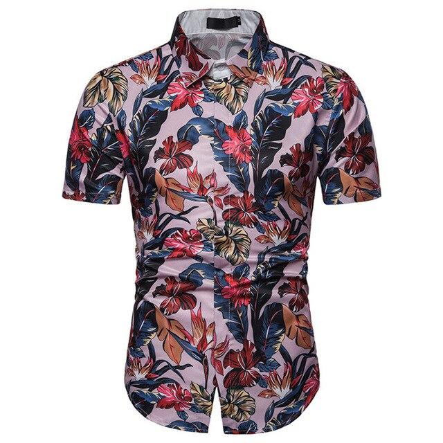 3D Vintage Floral Print Hawaiian Shirt Brand New Slim Fit Short Sleeve Beach Shirt