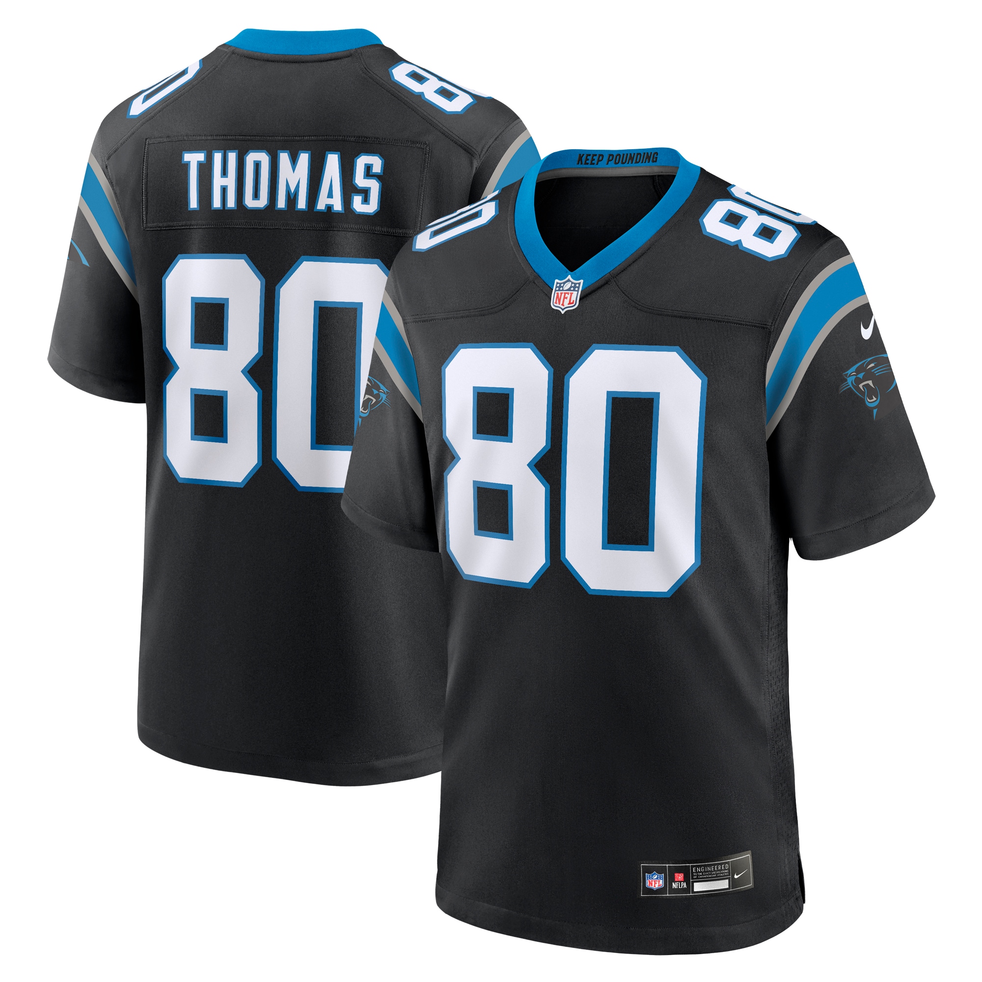 Ian Thomas Carolina Panthers Team Game Jersey – Black