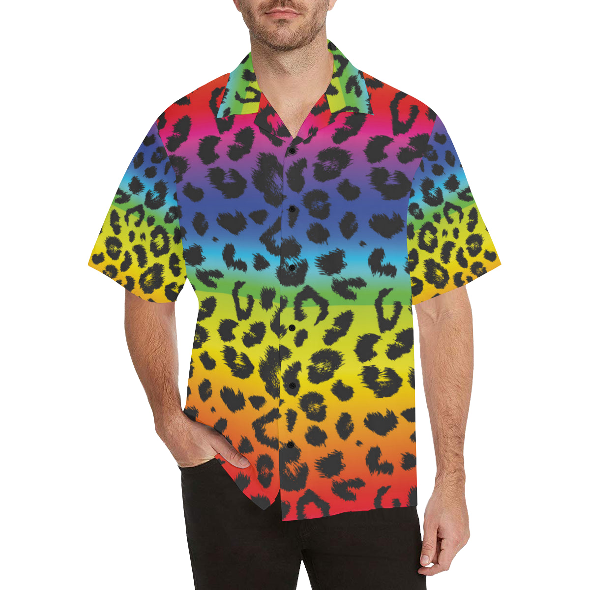 Rainbow Leopard Pattern Print Design A01 Hawaiian Shirt