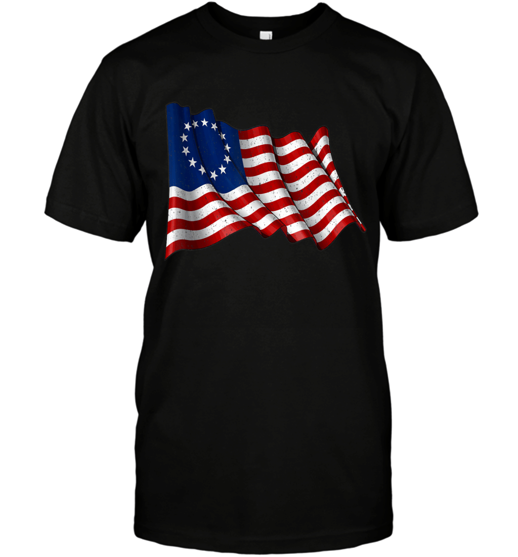 america betsy ross flag 1776 vintage distressed t shirt g59 T-Shirt