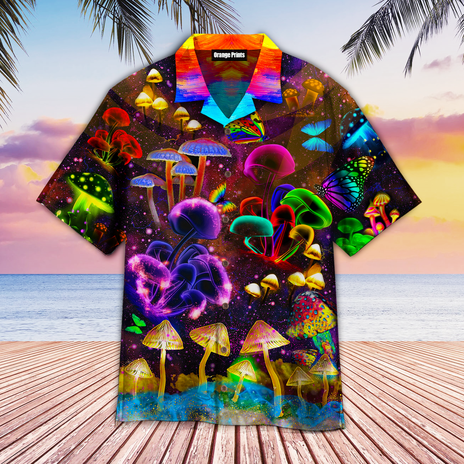 Hippie Mushroom Neon Light Hawaii Shirt For Men And Women Ha43191